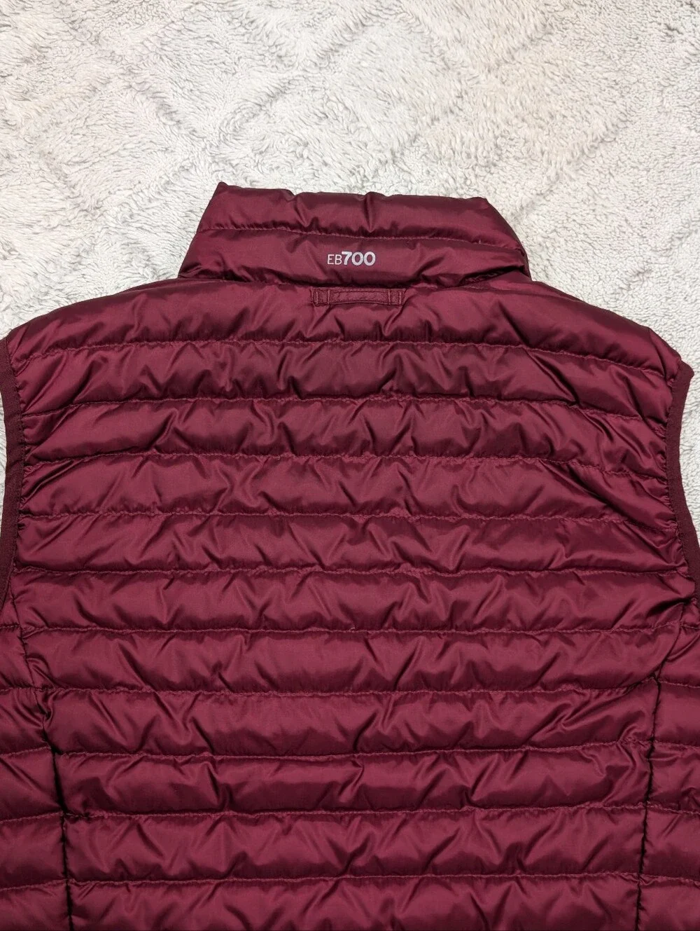 Eddie Bauer Vest Womens L Red Burgundy 700 Goose Down Puffer Full Zip Outdoor